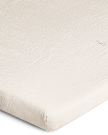 Eggshell Muslin hoeslaken - 90x200x30 cm - Garbo&Friends