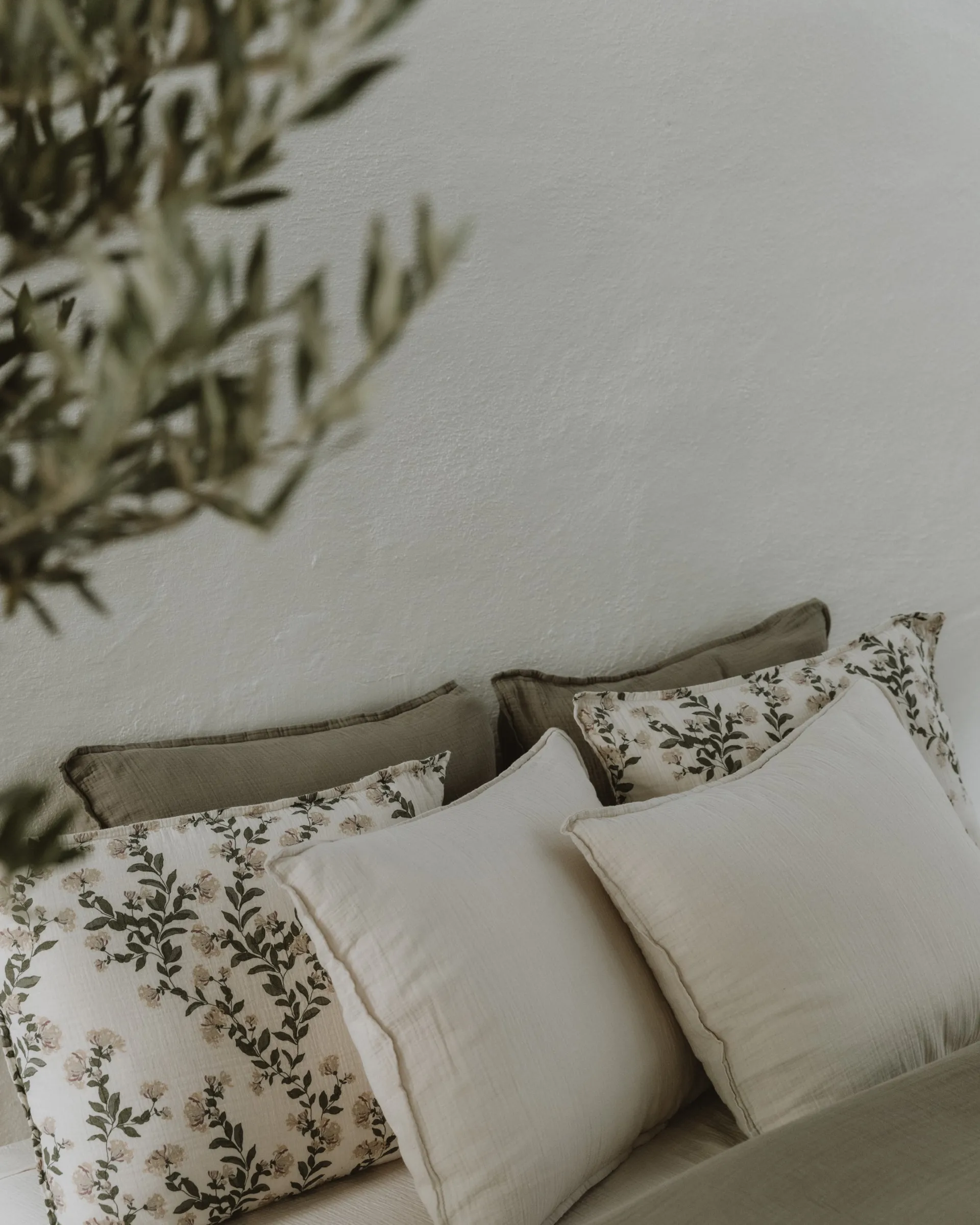 Eggshell Muslin kussensloop, 50x60 cm Garbo&Friends