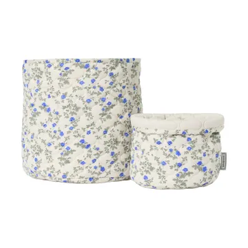 Fijne satijnen gewatteerde mand 2-delig - Ø20x20 cm + Ø30x30 cm - Garbo&Friends