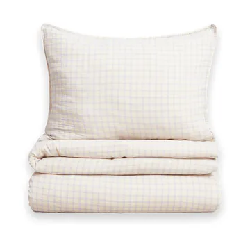 Gingham Sky Blue Muslin beddengoed - 150x210 cm/50x60 cm - Garbo&Friends