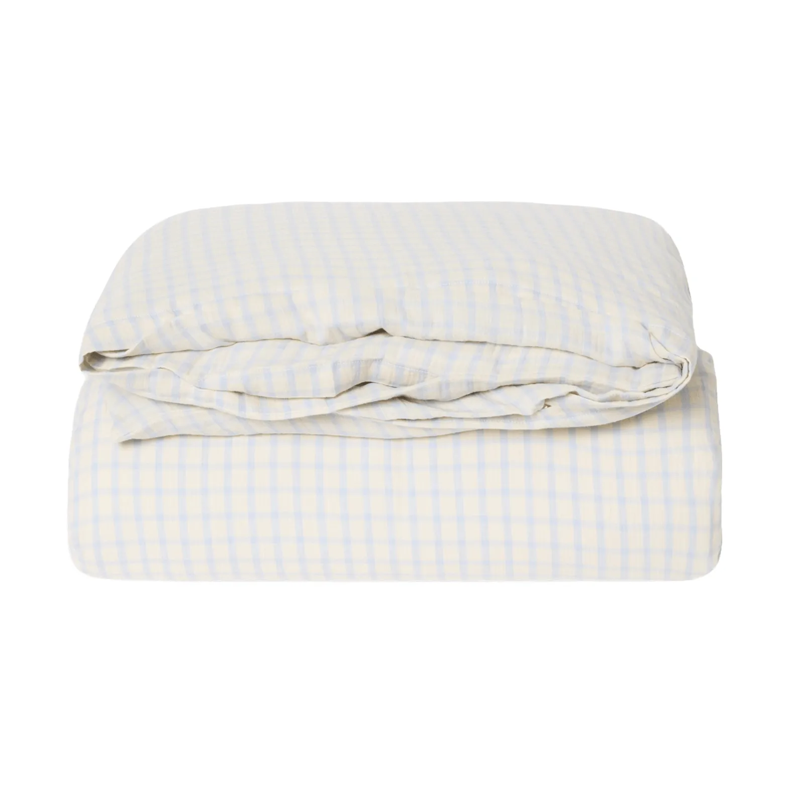Gingham Sky Blue Muslin dekbedovertrek, 140x200 cm Garbo&Friends