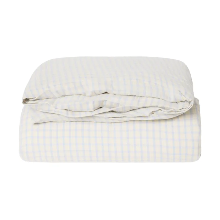 Gingham Sky Blue Muslin dekbedovertrek - 150x210 cm - Garbo&Friends