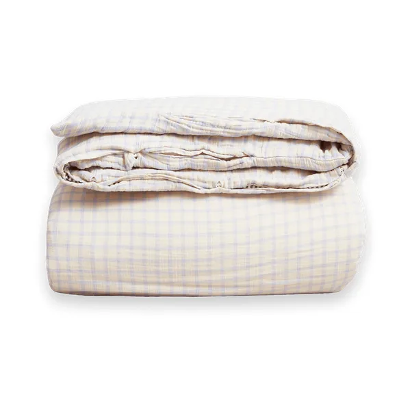 Gingham Sky Blue Muslin dekbedovertrek dubbel - 240x220 cm - Garbo&Friends