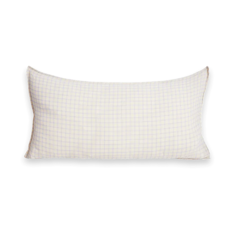 Gingham Sky Blue Muslin kussensloop, 50x90 cm Garbo&Friends