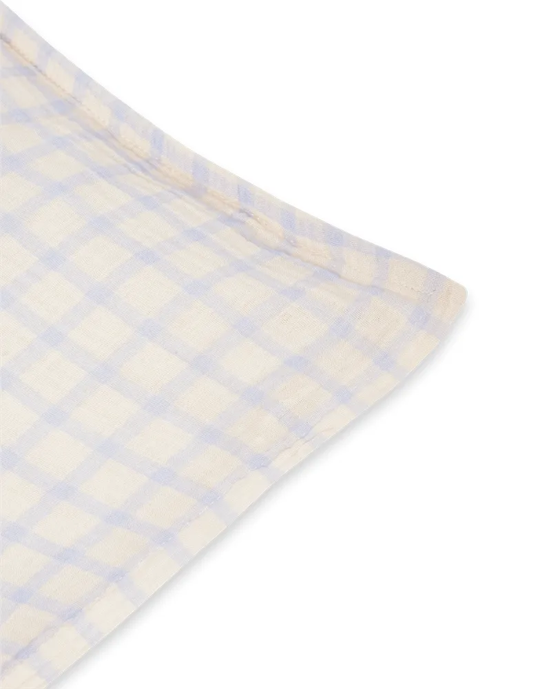 Gingham Sky Blue Muslin kussensloop, 50x90 cm Garbo&Friends