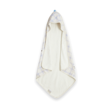 Gingham Sorrel Blue Terry handdoek met capuchon - 80x80 cm - Garbo&Friends