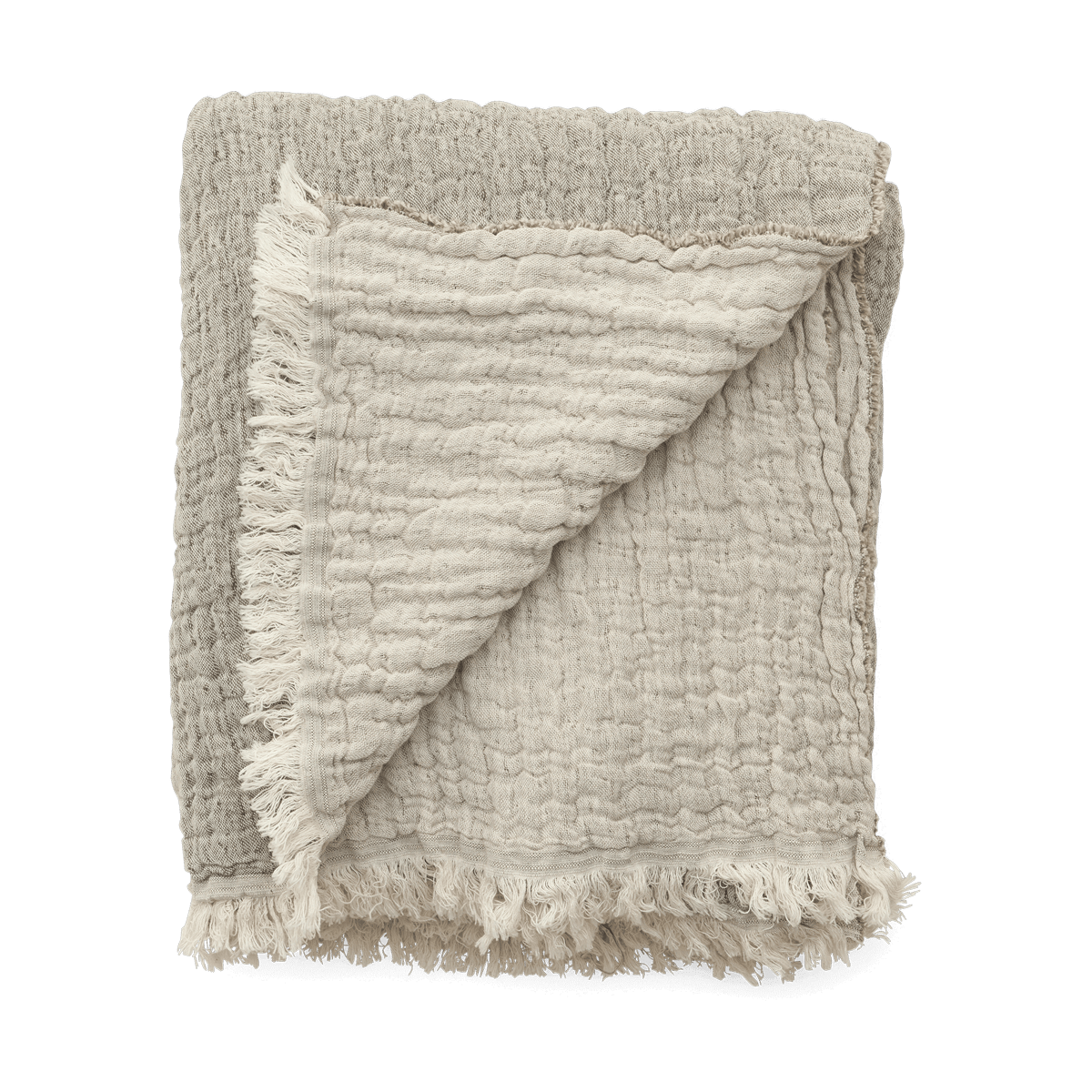 Garbo&Friends Mellow deken 110x110 cm Kale | Scandinavisch Interieur | Katoenen dekens & spreien | Beige