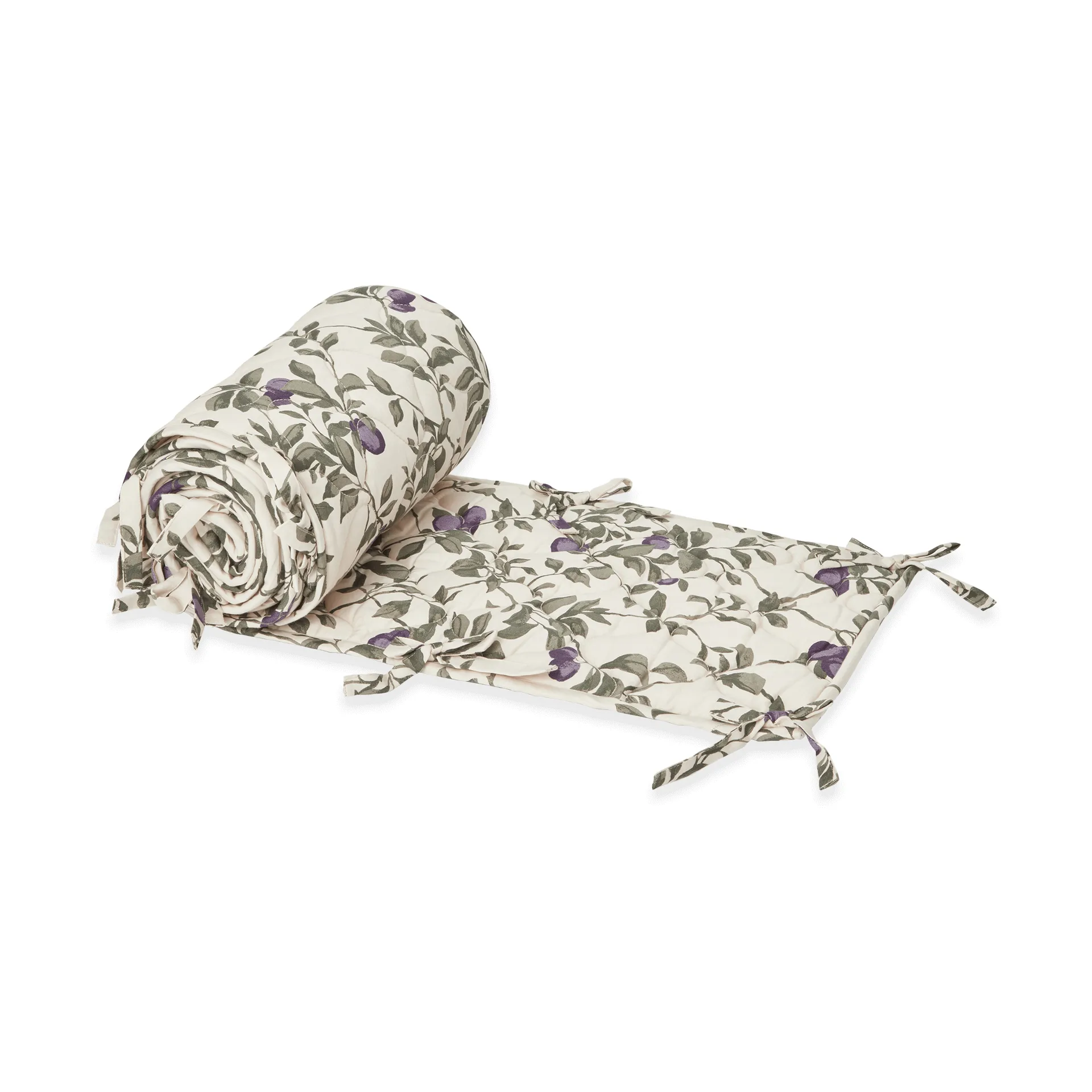 Plum satijnen gewatteerde ledikantbeschermer, 30x360 cm Garbo&Friends