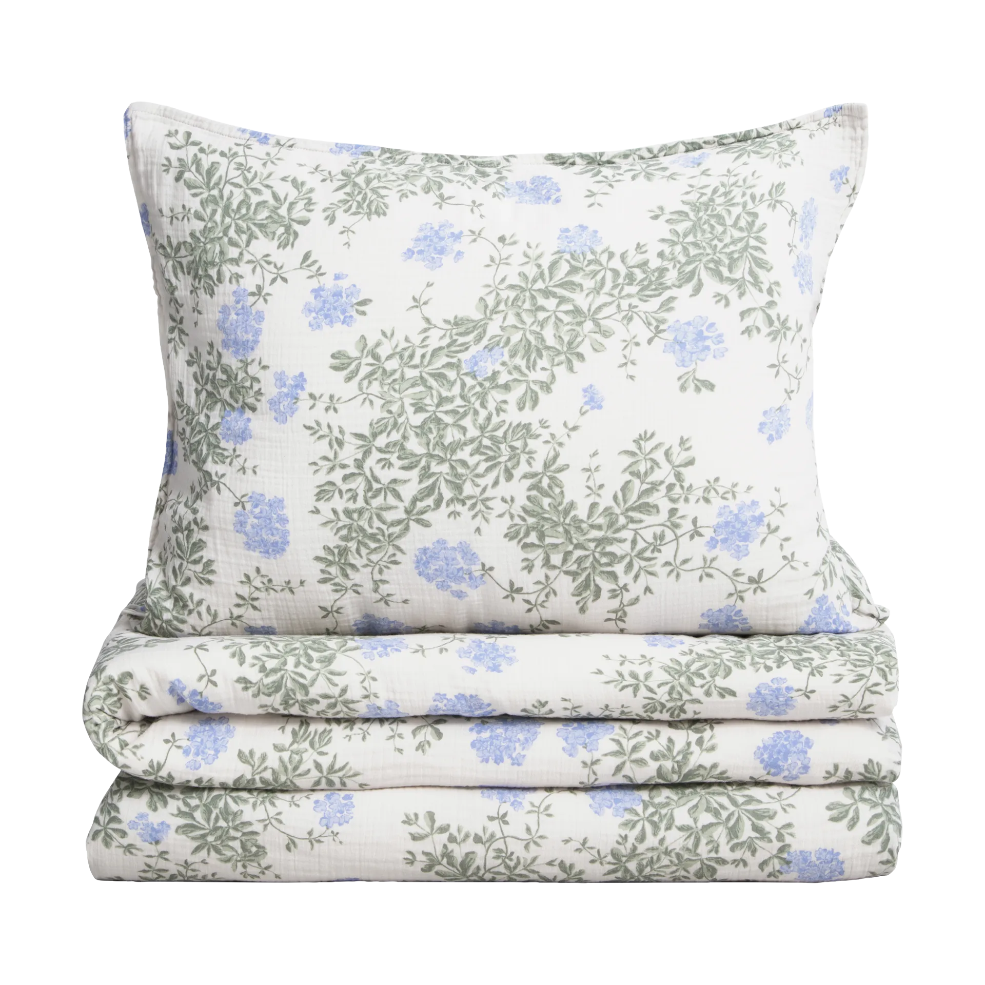 Plumbago Muslin beddengoedset, 150x210 cm/50x60 cm Garbo&Friends