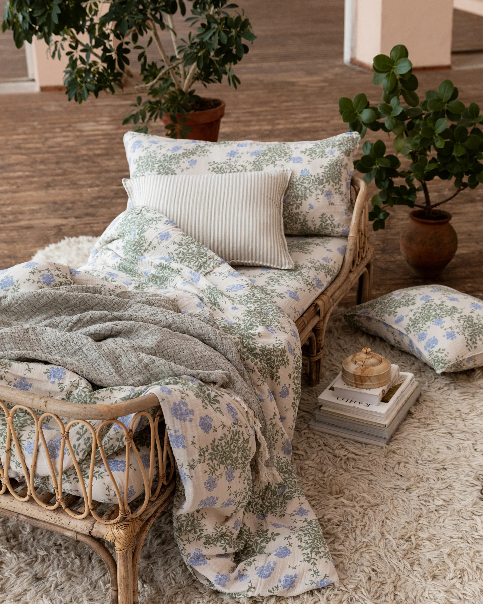 Plumbago Muslin beddengoedset, 150x210 cm/50x60 cm Garbo&Friends