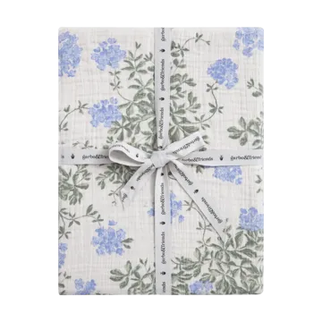 Plumbago Muslin hoeslaken - 90x200x30 cm - Garbo&Friends