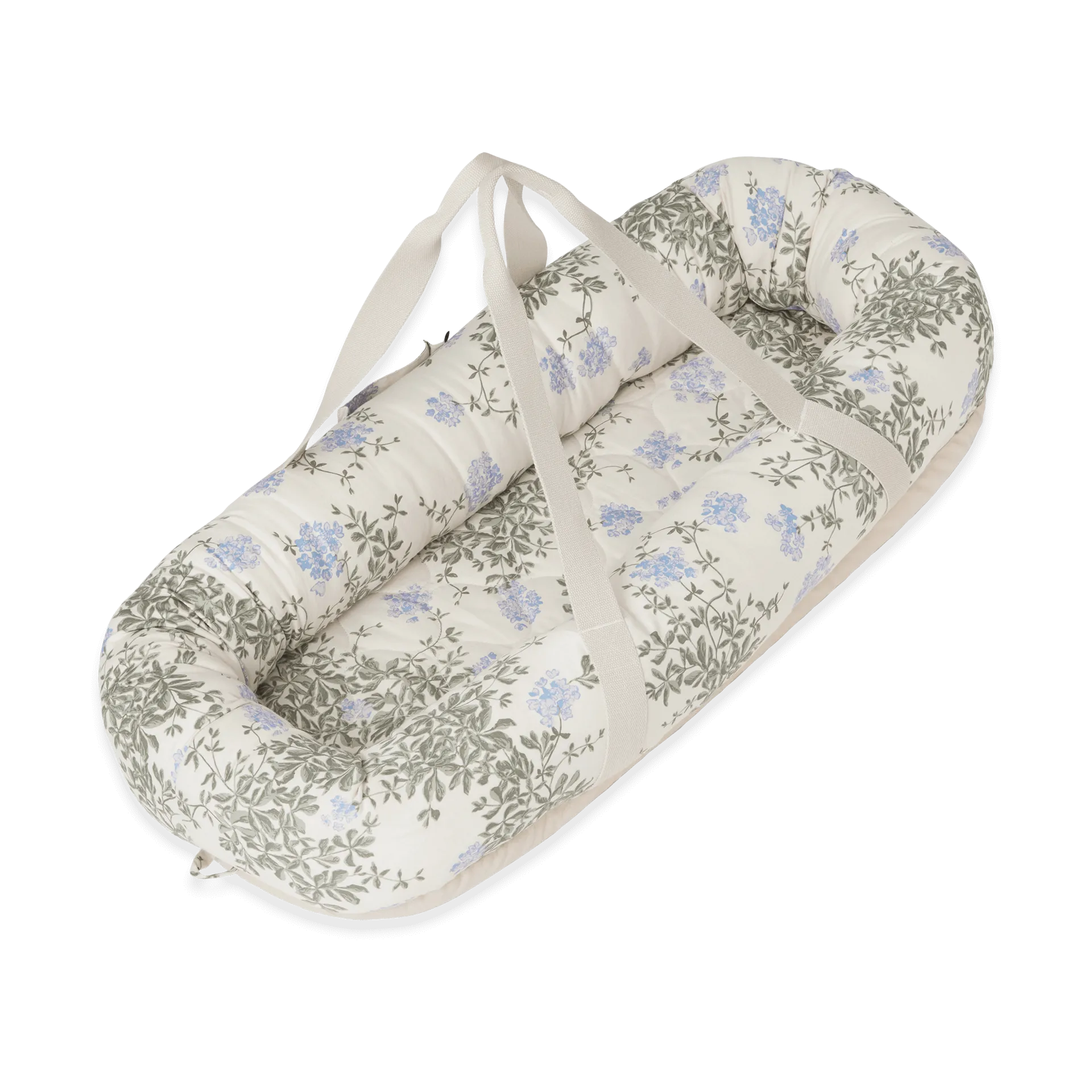 Plumbago satijnen gewatteerd babynest, 43x87x16cm Garbo&Friends