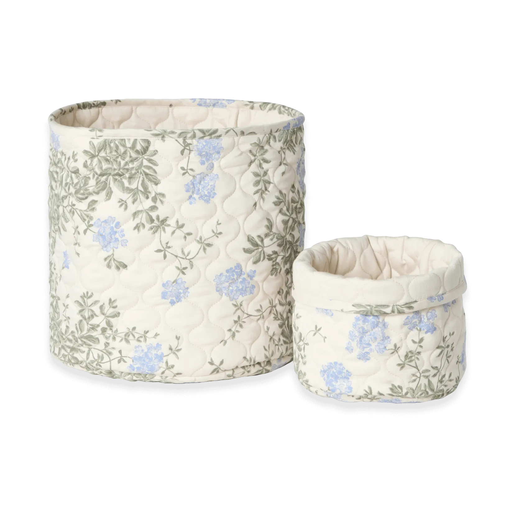 Plumbago Satin gewatteerde mand 2-delig, 20xØ20 cm + 30xØ30 cm Garbo&Friends