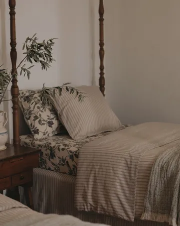 Stripe Mauve beddengoed - Garbo&Friends