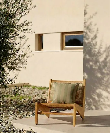 Garden Glory gestreept kussen - Eucalyptusgroen-beige, 50x50 cm - Garden Glory