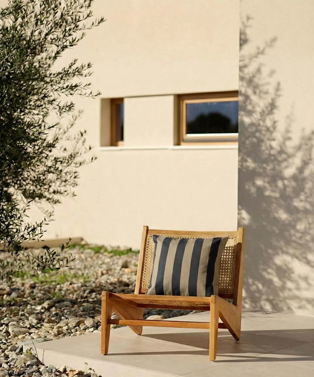 Garden Glory gestreept kussen, Zwart-beige, 50x50 cm Garden Glory