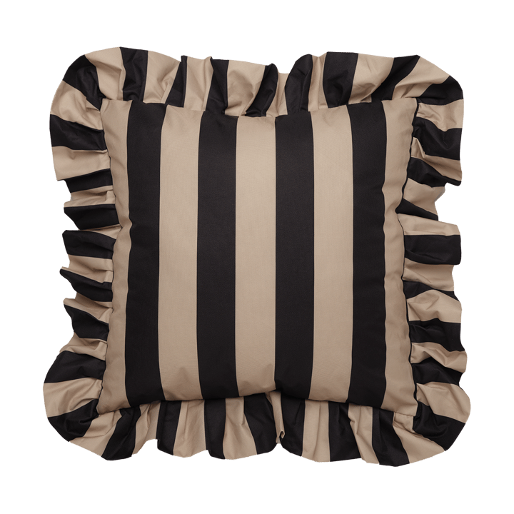 Garden Glory Outdoor kussen met volant 45x45 cm - Black-beige - Garden Glory