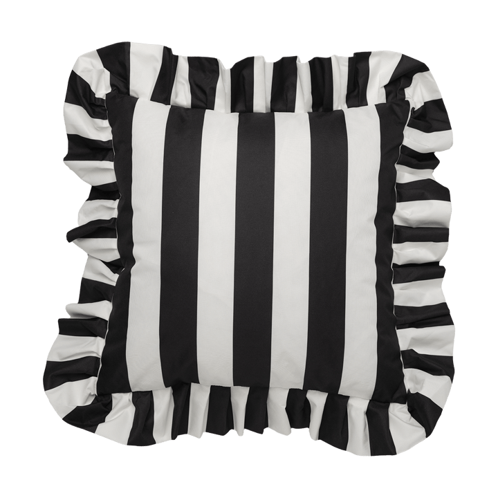 Garden Glory Outdoor kussen met volant 45x45 cm - Black-white - Garden Glory