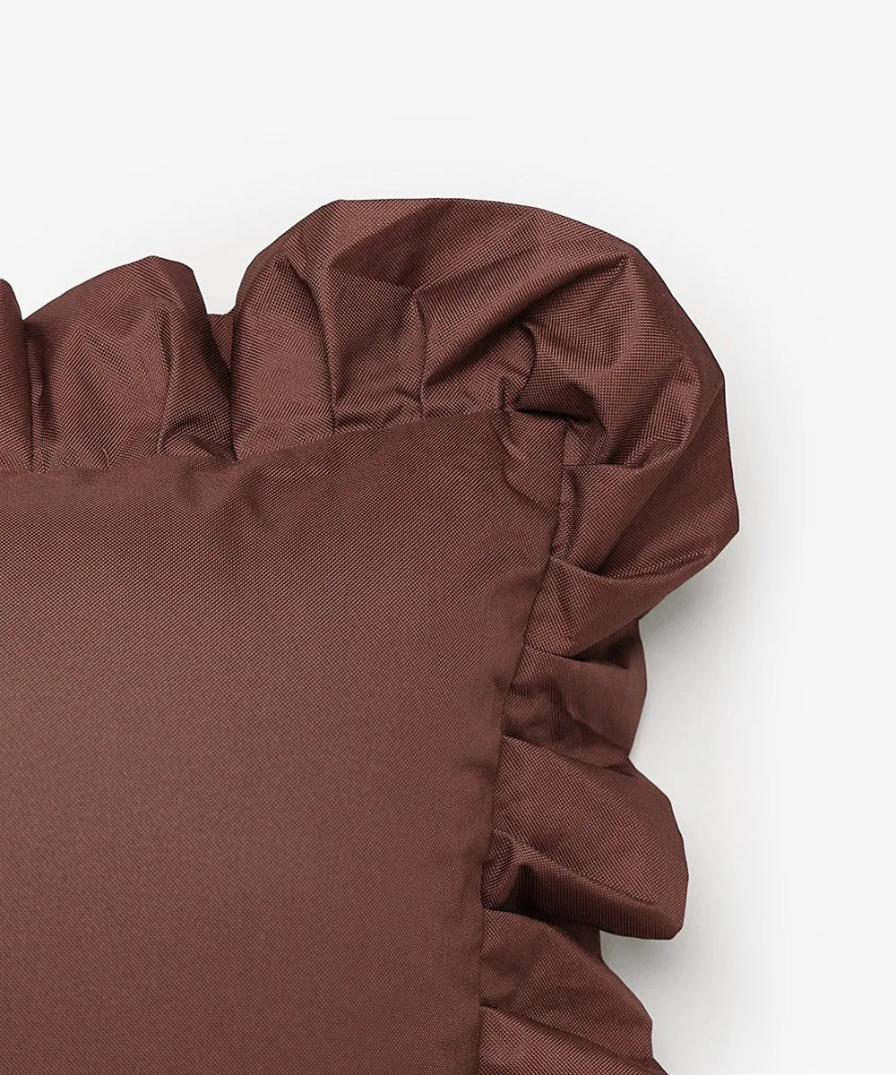 Garden Glory Outdoor kussen met volant 45x45 cm, Brown Garden Glory