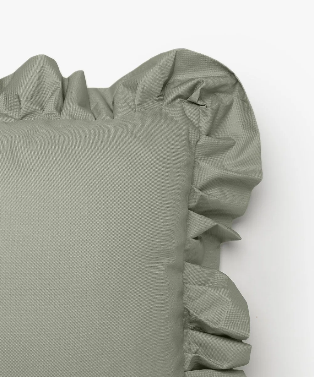 Garden Glory Outdoor kussen met volant 45x45 cm, Green Garden Glory