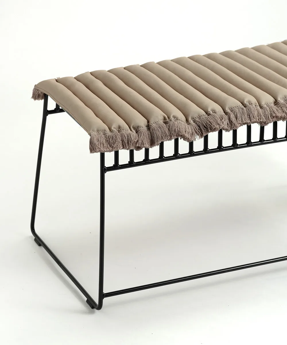 Garden Glory zitkussen met franjes, Beige, beige franje, 38x120 cm Garden Glory
