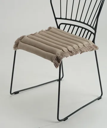 Garden Glory zitkussen met franjes - Beige, beige franje, 38x40 cm - Garden Glory