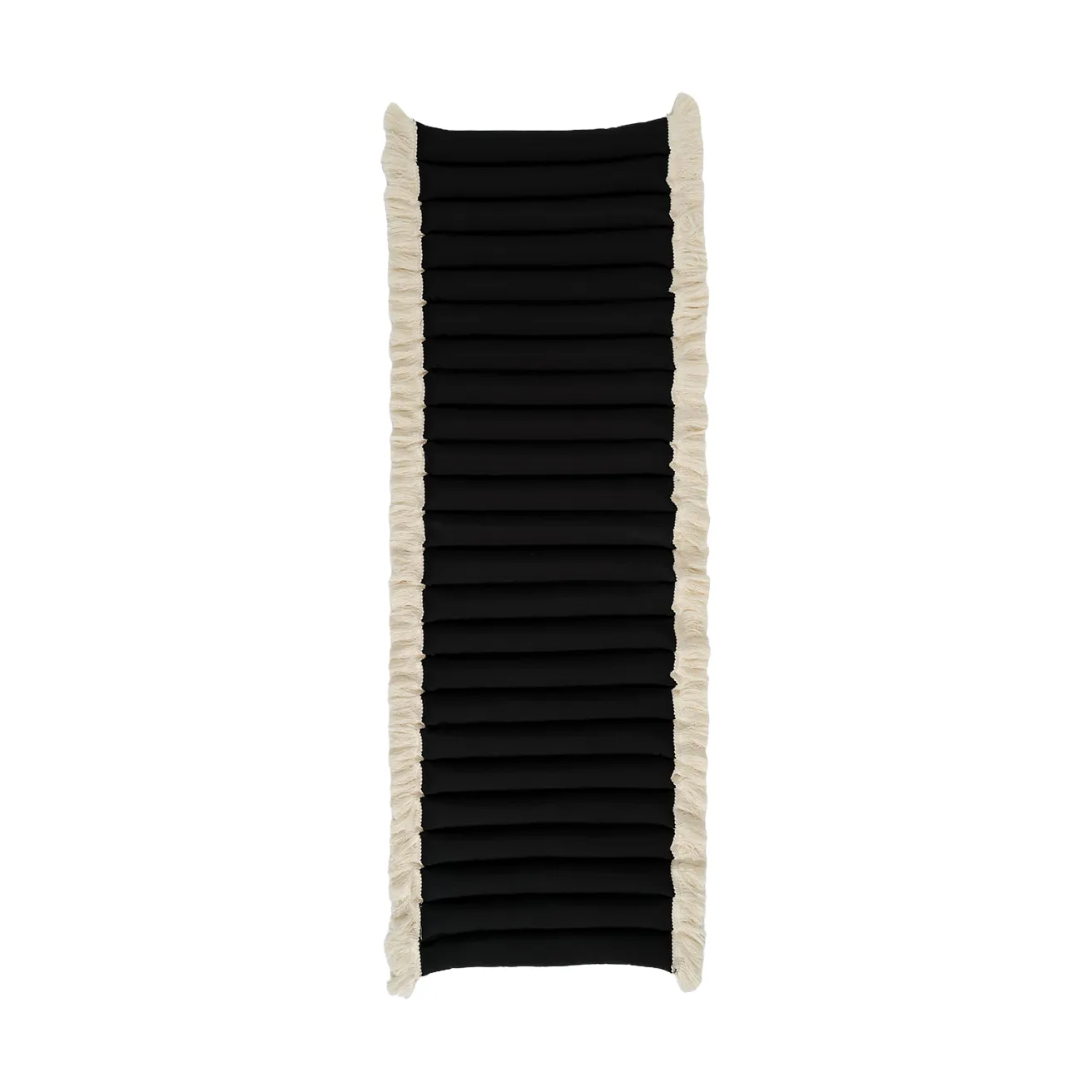 Garden Glory zitkussen met franjes, Zwart, offwhite franje, 38x120 cm Garden Glory