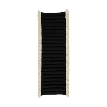 Garden Glory zitkussen met franjes - Zwart, offwhite franje, 38x120 cm - Garden Glory