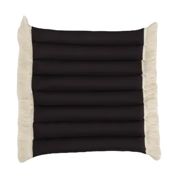 Garden Glory zitkussen met franjes - Zwart, offwhite franje, 38x40 cm - Garden Glory