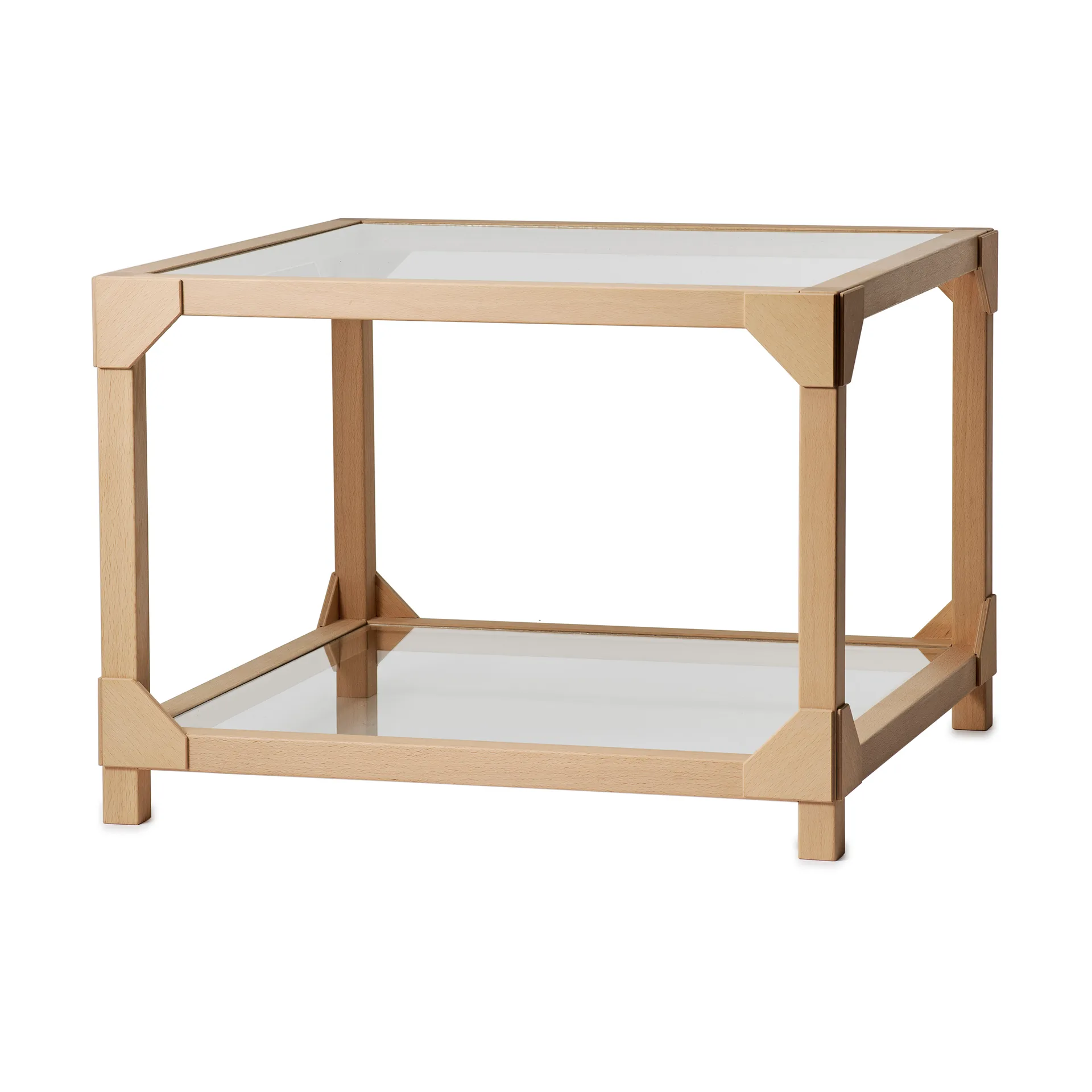 Bleck Salontafel 55x55 cm glas, Beuk-natural Gärsnäs