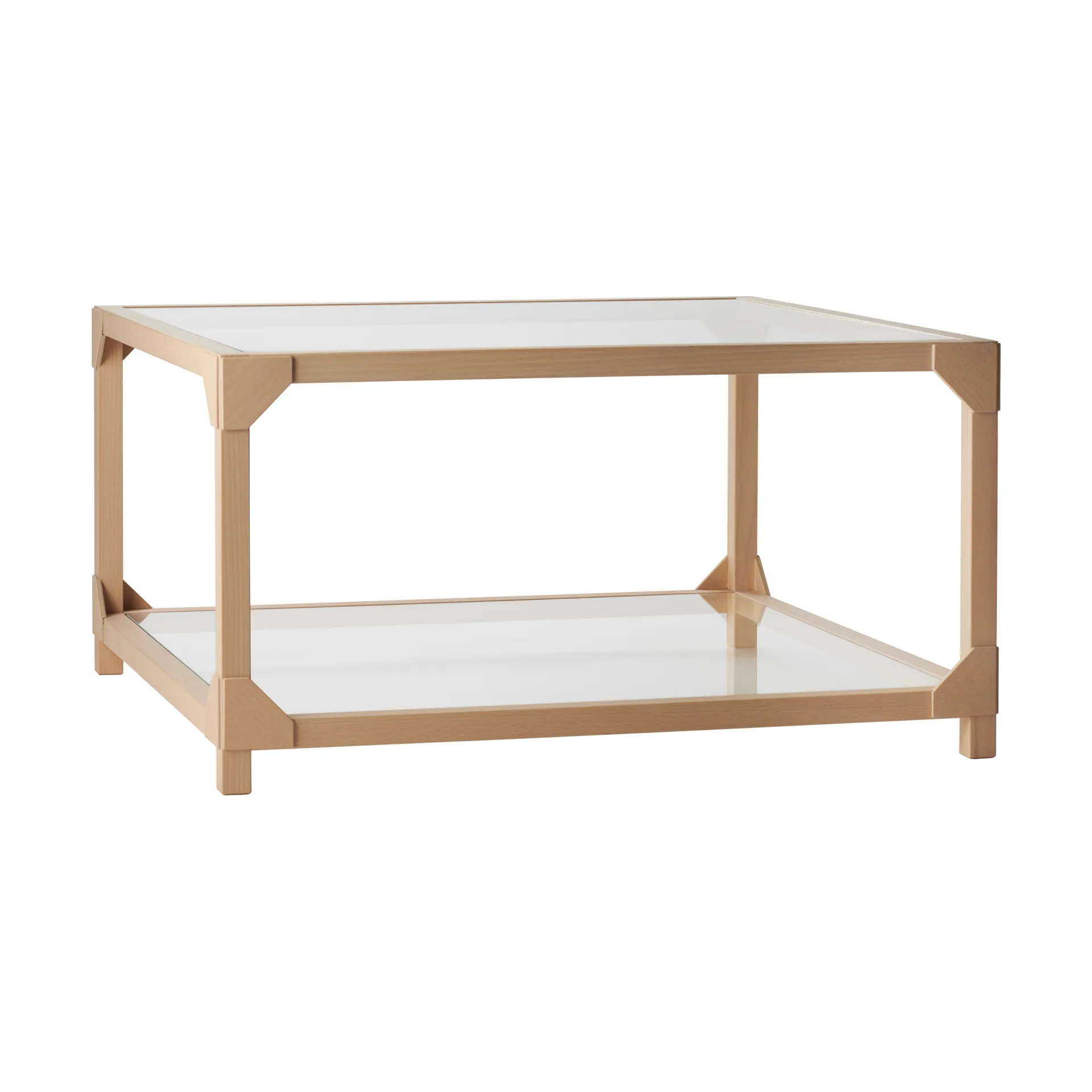 Bleck Salontafel 75x75 glas, Beuk-natural Gärsnäs
