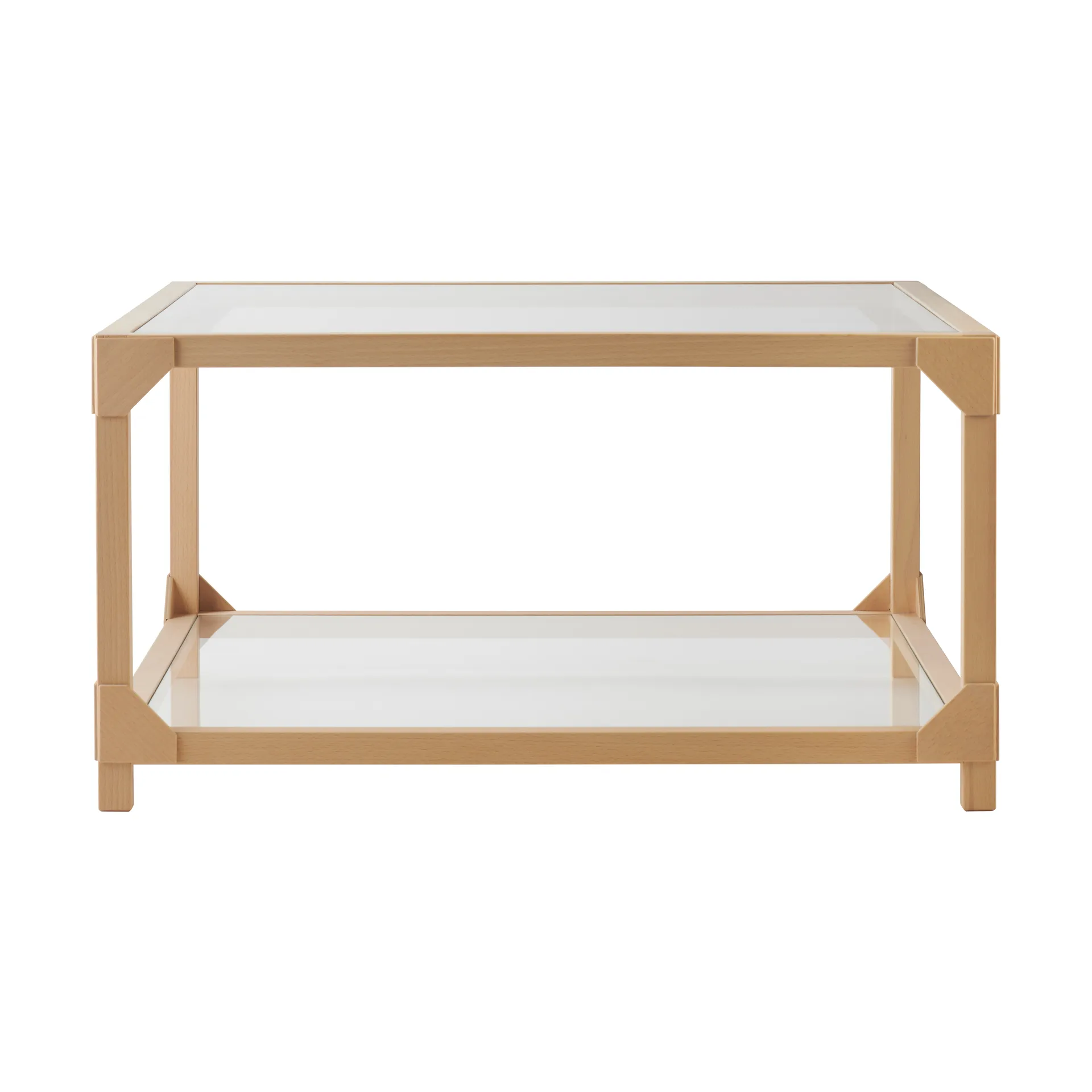 Bleck Salontafel 75x75 glas, Beuk-natural Gärsnäs