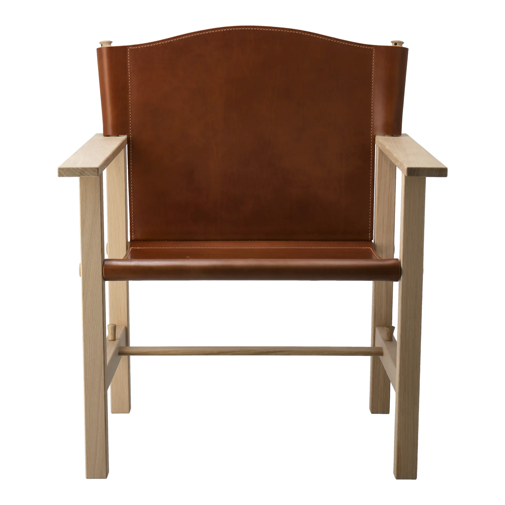 Ferdinand fauteuil, Eiken-onbehandeld-Tärnsjö leer cognac Gärsnäs