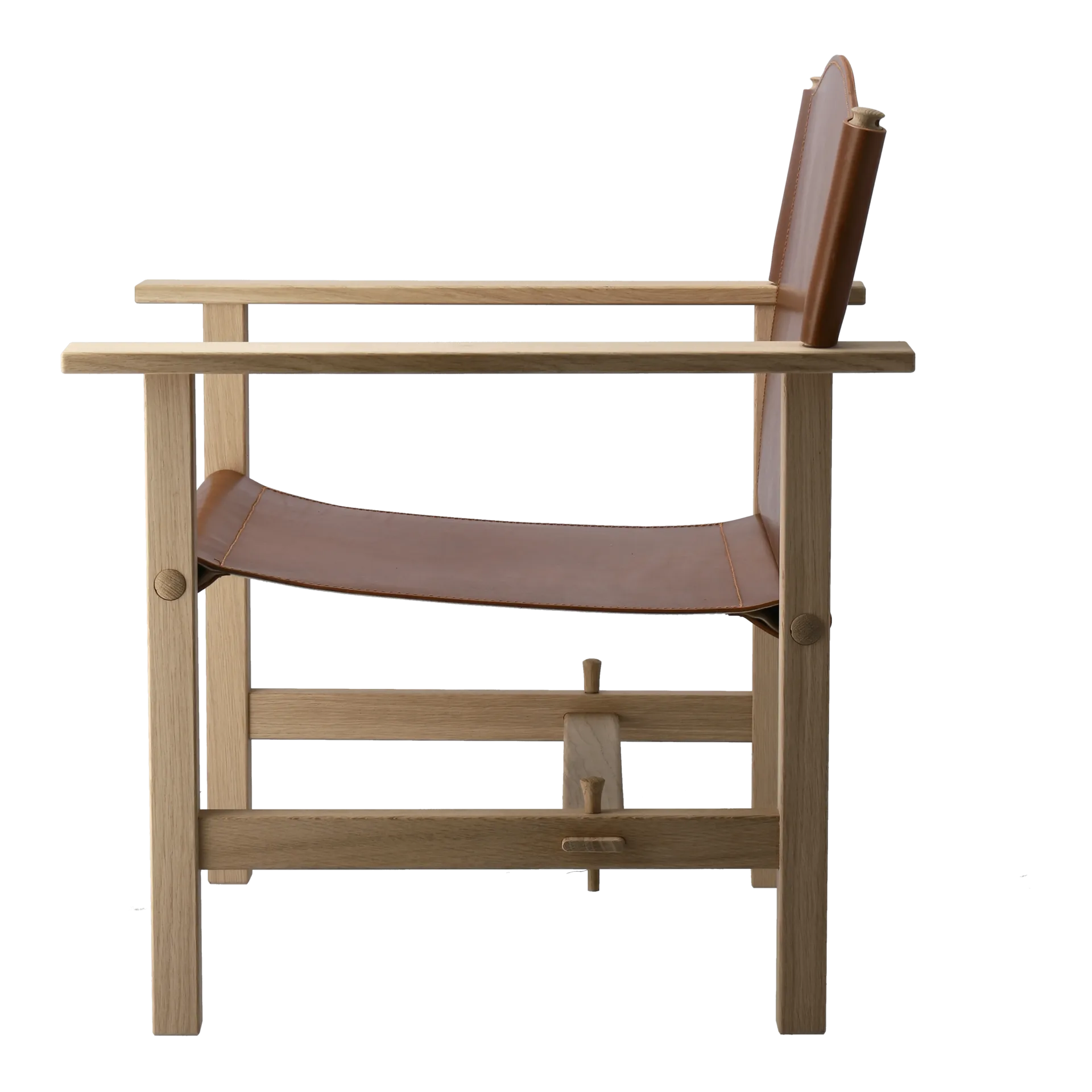 Ferdinand fauteuil, Eiken-onbehandeld-Tärnsjö leer cognac Gärsnäs