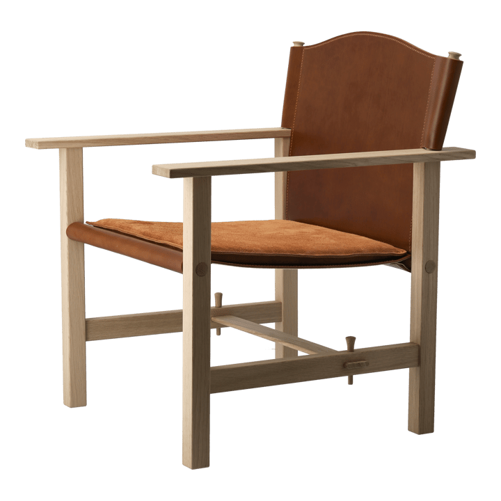 Ferdinand fauteuil, Eiken-onbehandeld-Tärnsjö leer cognac Gärsnäs