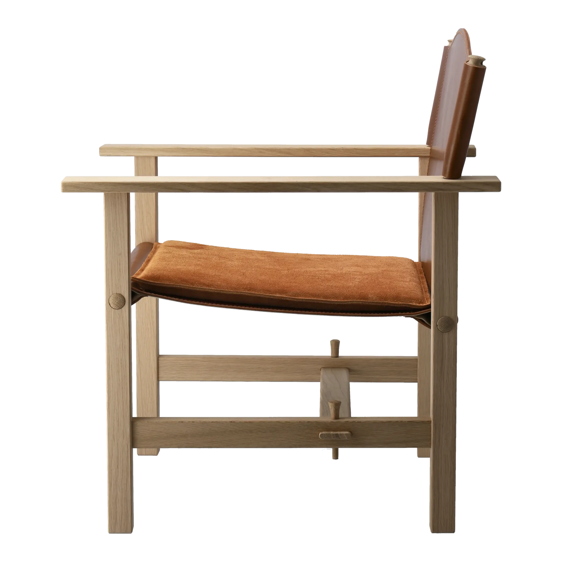 Ferdinand fauteuil, Eiken-onbehandeld-Tärnsjö leer cognac Gärsnäs