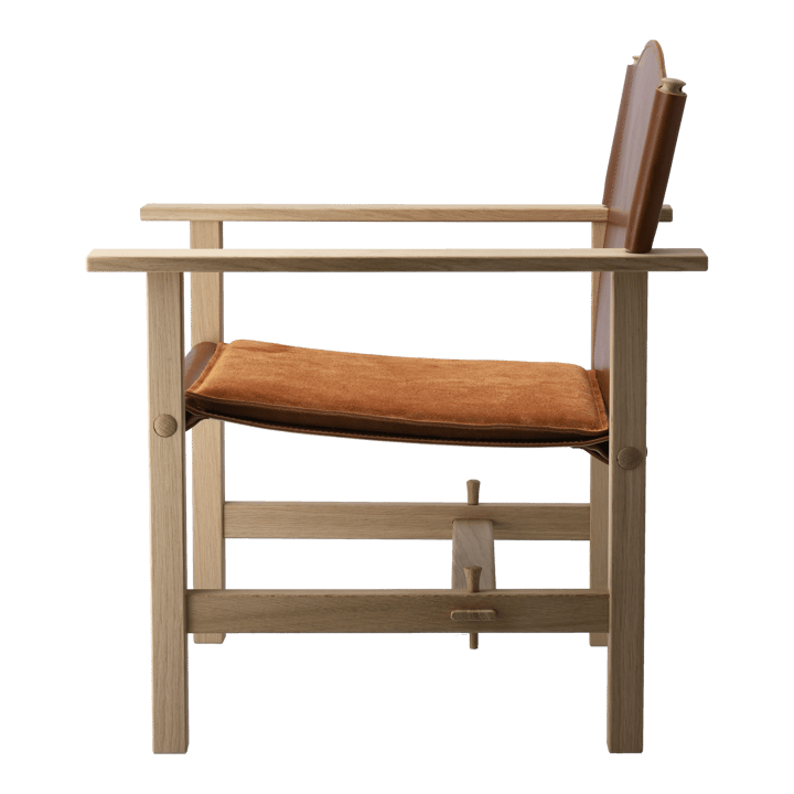 Ferdinand fauteuil, Eiken-onbehandeld-Tärnsjö leer cognac Gärsnäs