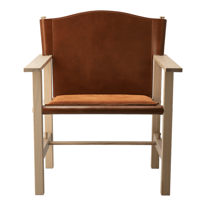Ferdinand fauteuil, Eiken-onbehandeld-Tärnsjö leer cognac Gärsnäs