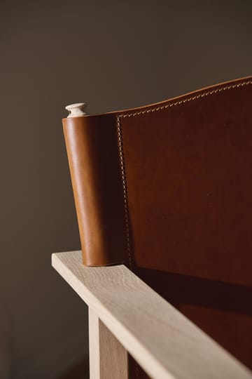 Ferdinand fauteuil - Eiken-onbehandeld-Tärnsjö leer cognac - Gärsnäs