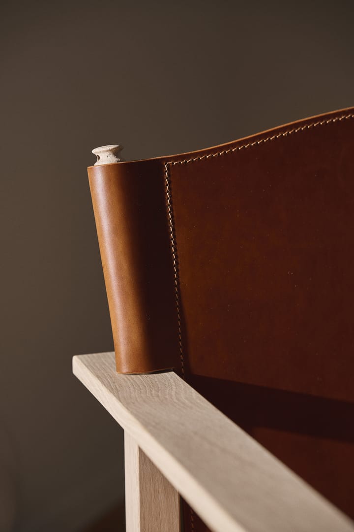 Ferdinand fauteuil, Eiken-onbehandeld-Tärnsjö leer cognac Gärsnäs