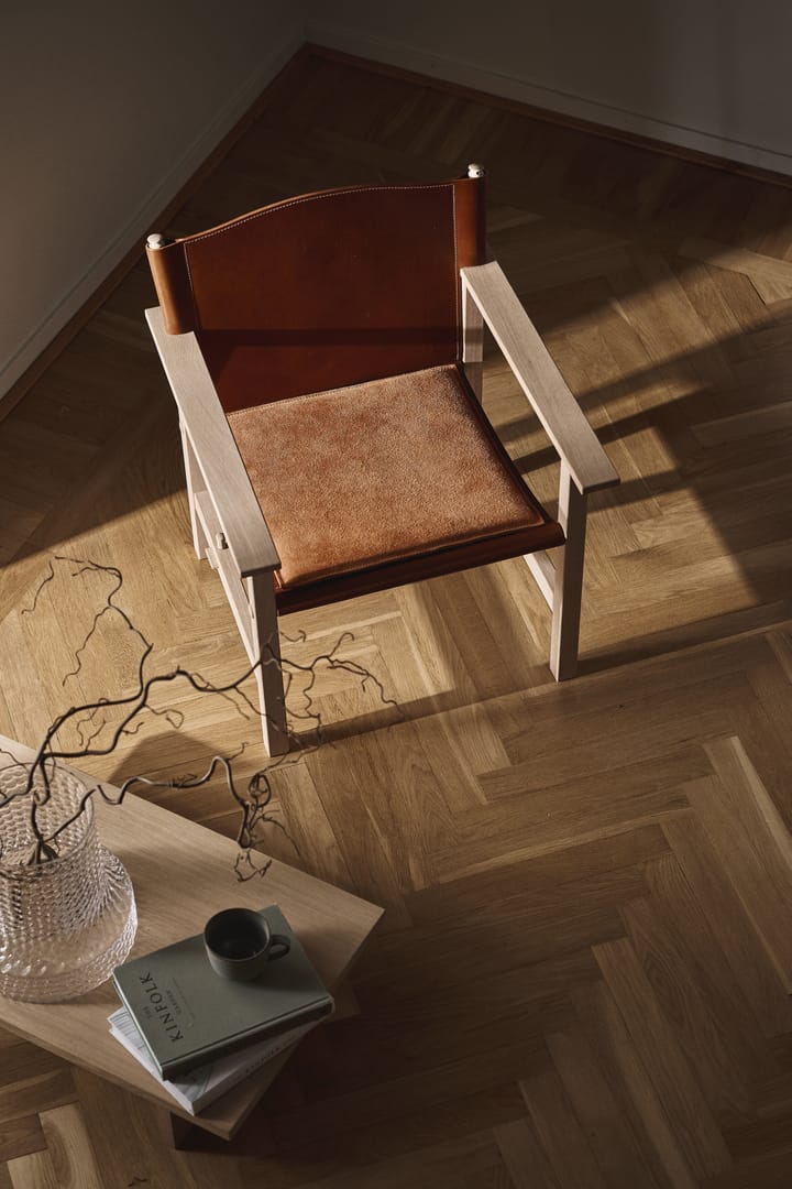 Ferdinand fauteuil, Eiken-onbehandeld-Tärnsjö leer cognac Gärsnäs
