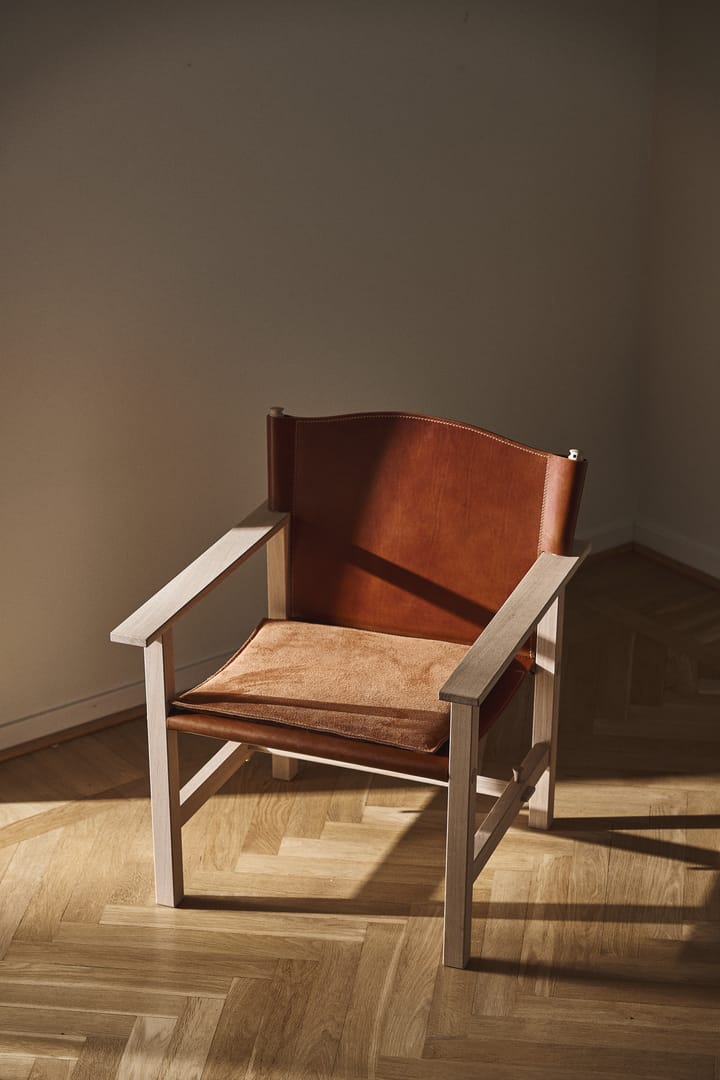 Ferdinand fauteuil, Eiken-onbehandeld-Tärnsjö leer cognac Gärsnäs
