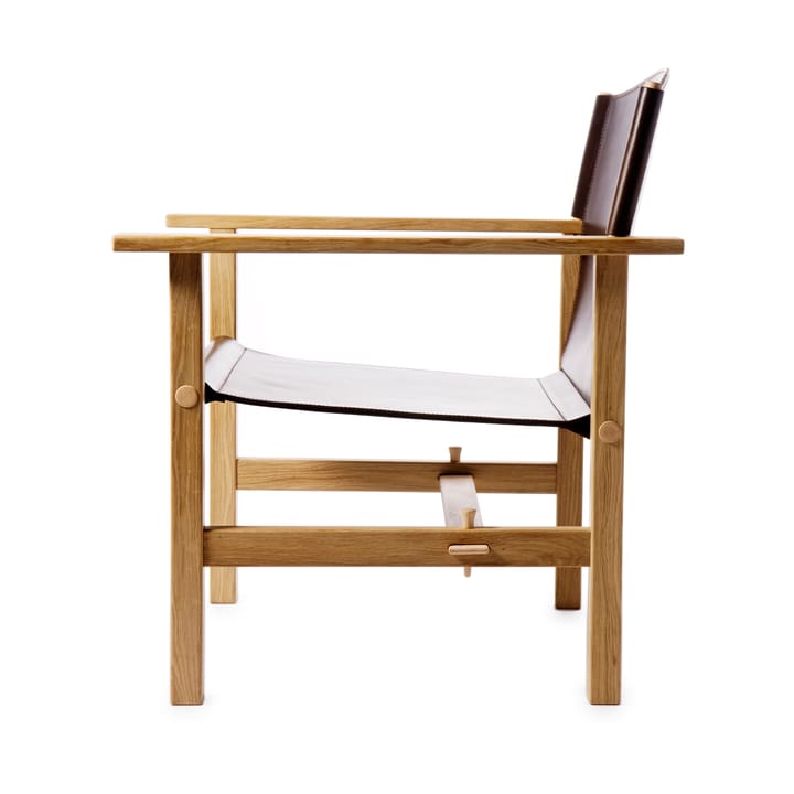 Ferdinand fauteuil, Eiken-onbehandeld-Tärnsjö leer donkerbruin Gärsnäs