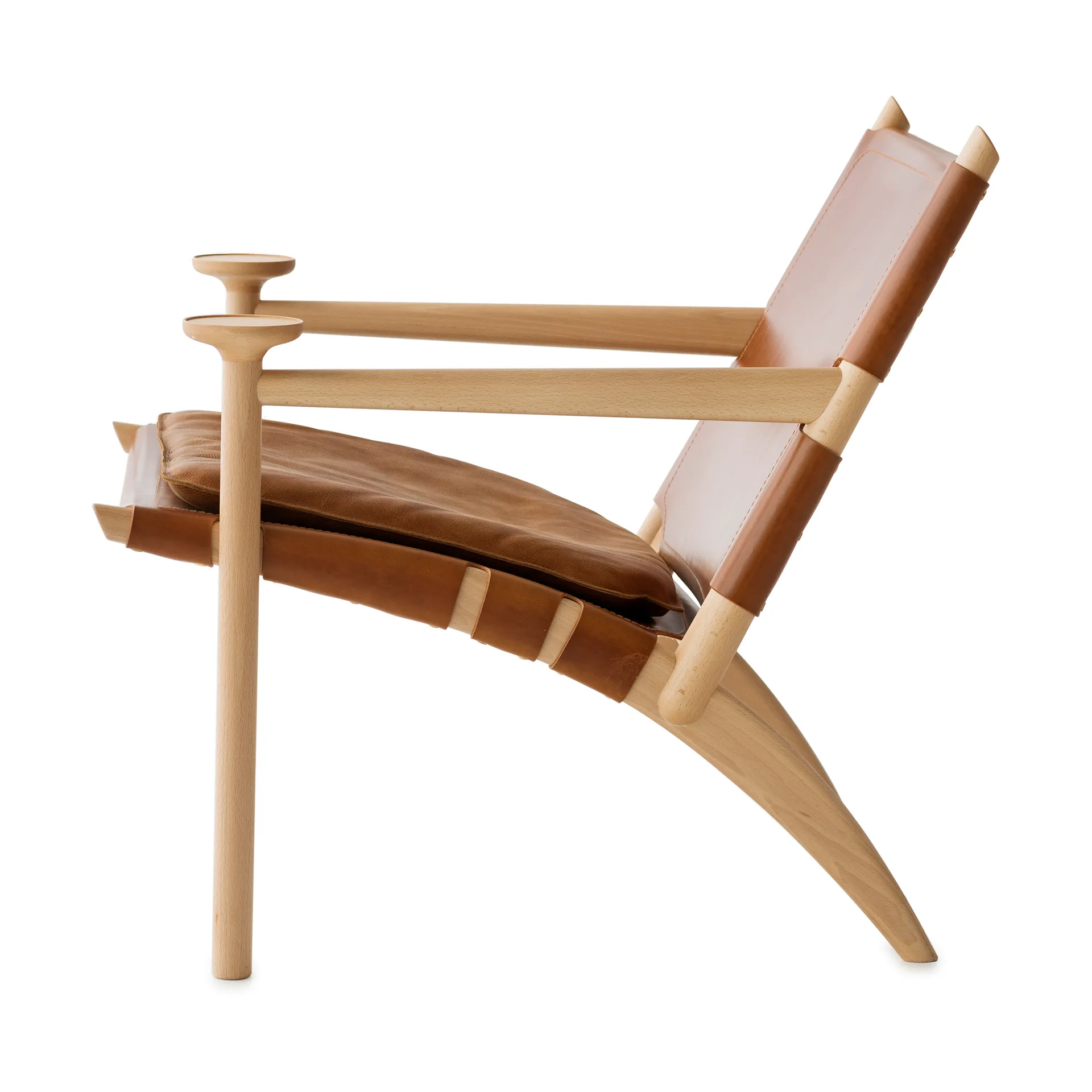 Hedwig fauteuil, Beuk-white-Tärnsjö leer cognac Gärsnäs