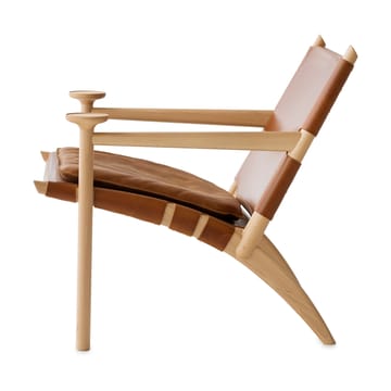 Hedwig fauteuil - Beuk-white-Tärnsjö leer cognac - Gärsnäs