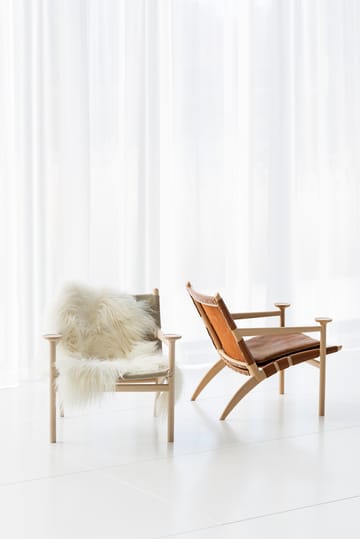 Hedwig fauteuil - Beuk-white-Tärnsjö leer cognac - Gärsnäs