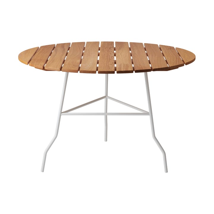 Pia tafel Ø110 cm - Wit gelakt stalen frame - geolied eiken - Gärsnäs