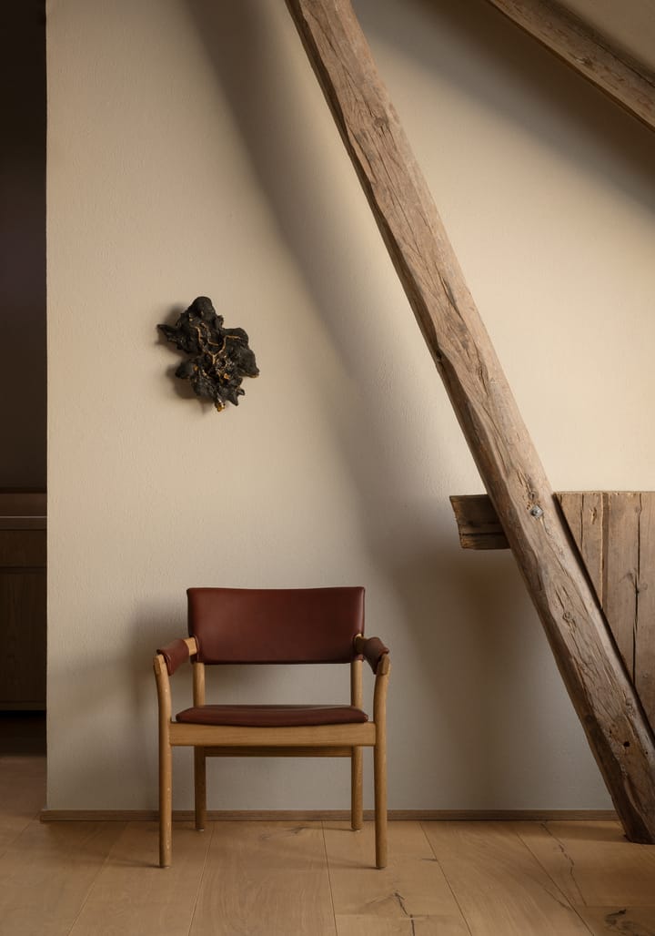 Vyn armstoel met gestoffeerde rug, Monocoat natural-Elmosoft 43283 Gärsnäs
