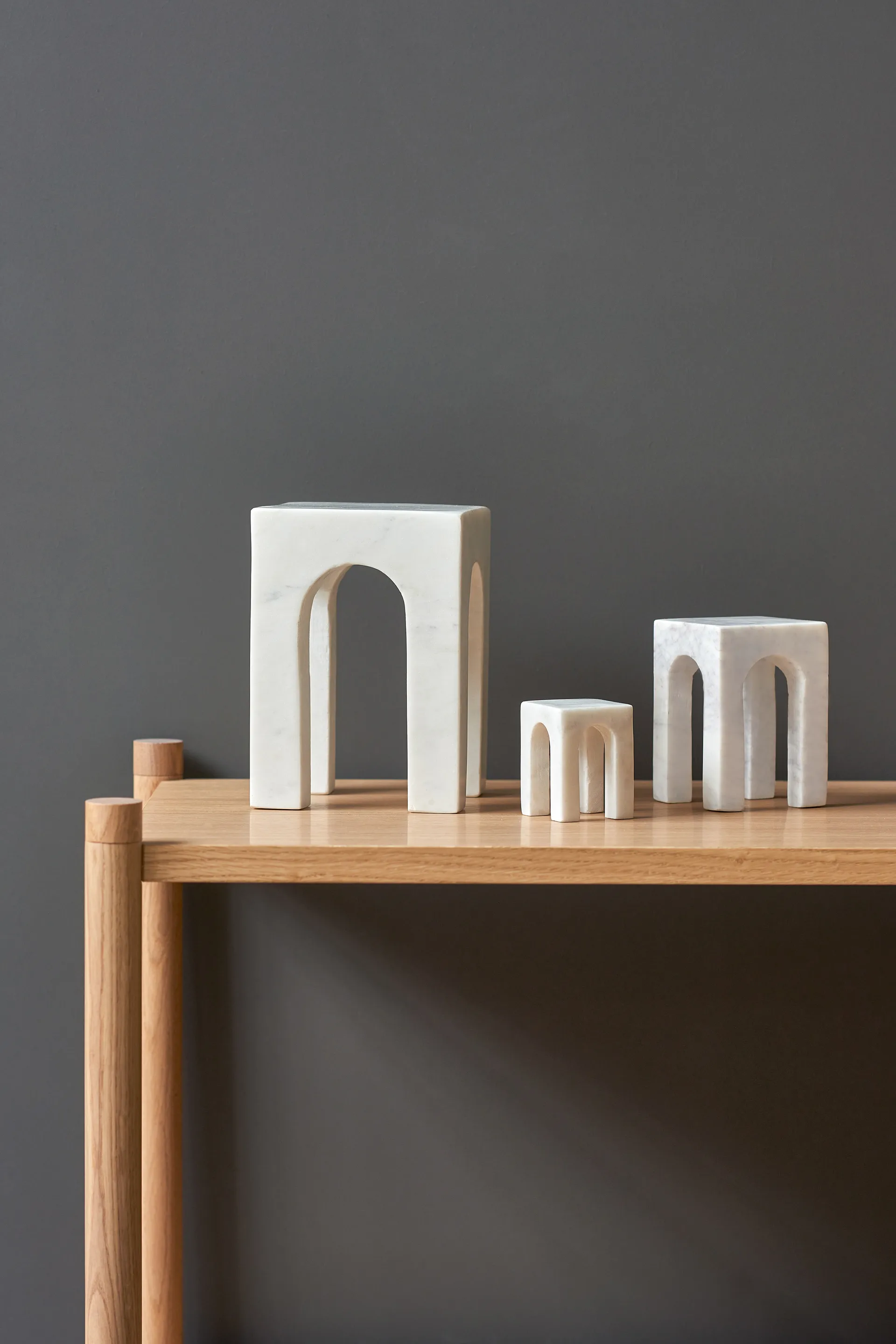 Arkis boekensteun 3-delig, Wit Gejst