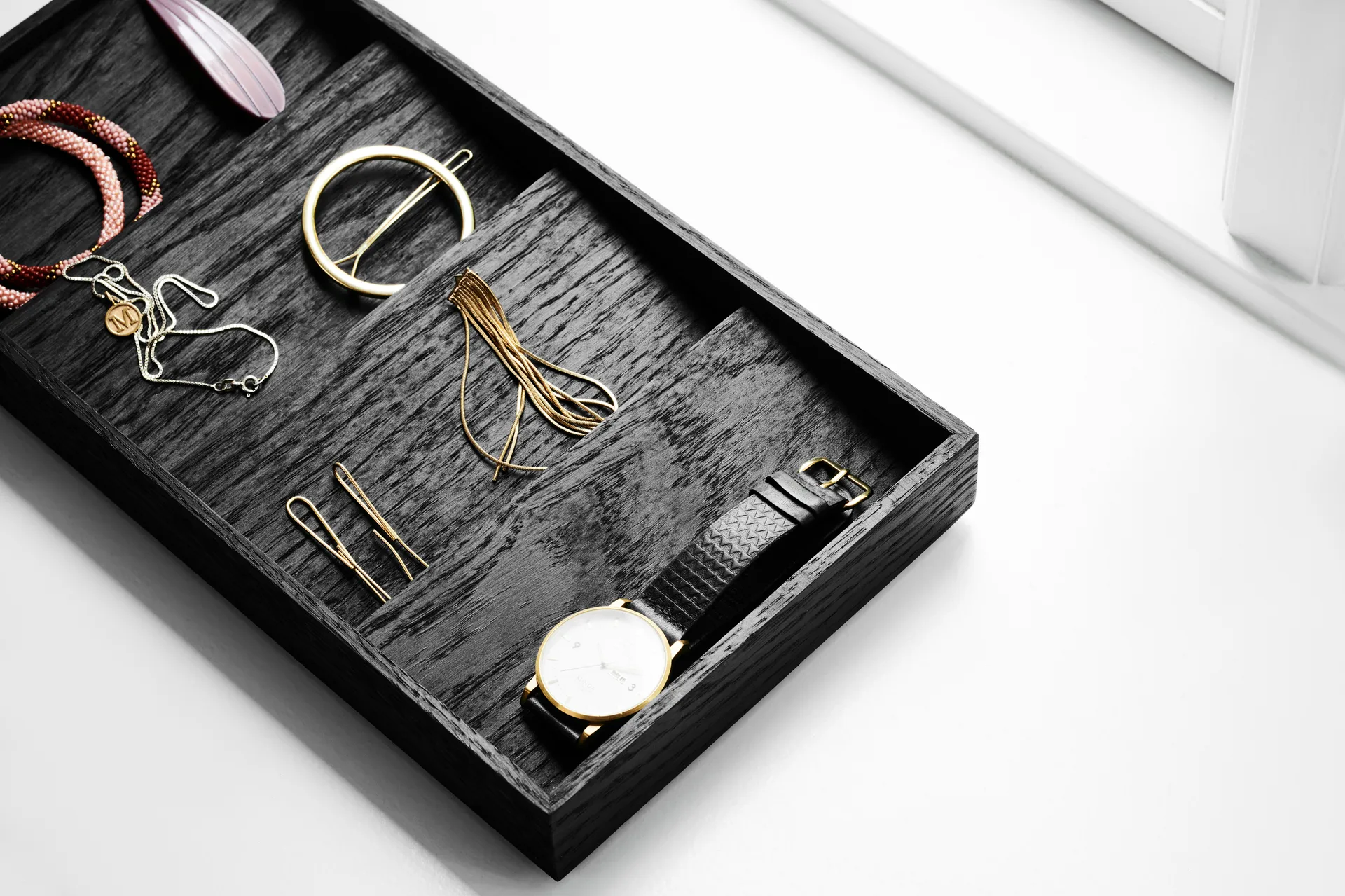 Duune organizer 4 opbergbakje, Zwart Gejst